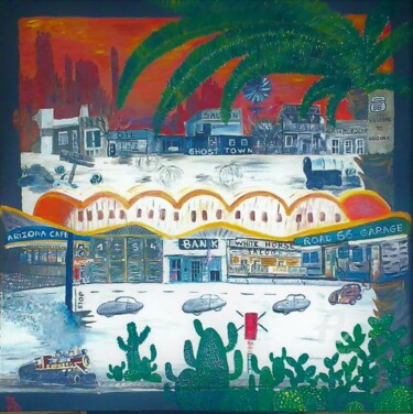 Peinture intitulée "Arizona 50's" par Isabelle Barataud, Œuvre d'art originale, Huile
