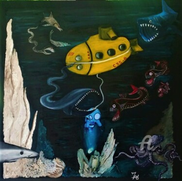 Peinture intitulée "Abysse" par Isabelle Barataud, Œuvre d'art originale, Huile