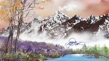 Painting titled "201801080109mountai…" by Skywalker, Original Artwork, Ink