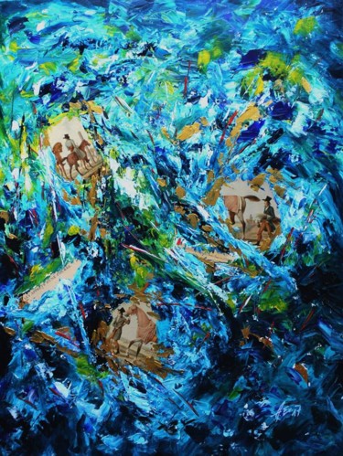 Malerei mit dem Titel "At the Horse-racetr…" von Armin Evers, Original-Kunstwerk, Acryl