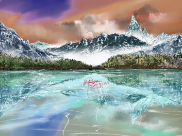 Painting titled "201801081822mountai…" by Skywalker, Original Artwork, Ink