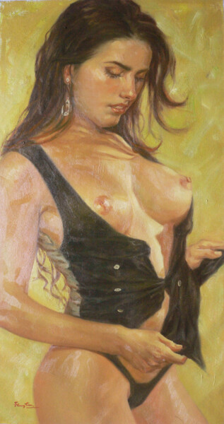 제목이 "oil painting  girl…"인 미술작품 Hongtao Huang로, 원작, 기름