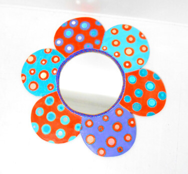 "Miroir "Fleur Yayoï…" başlıklı Design Odile Maffone Mosaïque Joyeuse tarafından, Orijinal sanat, Mobilya