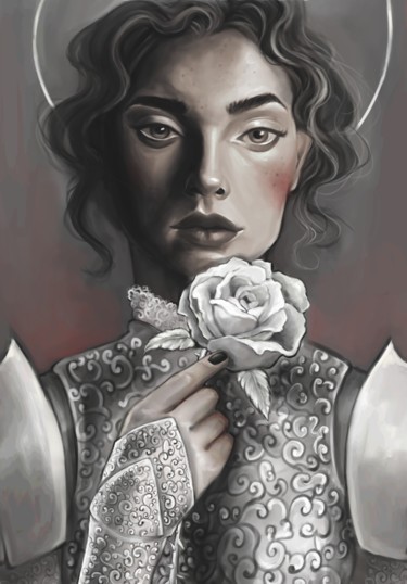 Arts numériques intitulée "Silver Armor" par Inesca, Œuvre d'art originale, Peinture numérique