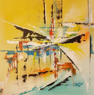 joie-intense-24-x24.jpg Peinture intitulée "joie-intense-24-x24…" par Hélène Fortier, Œuvre d'art originale
