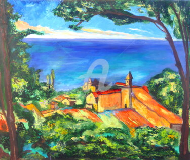 "Cézanne peint" France GALL-Michel BERGE Peinture intitulée ""Cézanne peint" Fra…" par Claude Julia (CJULIA), Œuvre d'art originale, Huile
