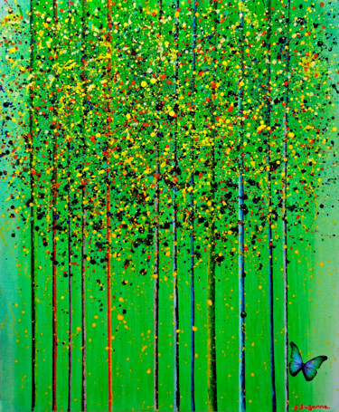 "Le Rêve du Papillon" n°2 Peinture intitulée ""Le Rêve du Papillo…" par Françoise Suzanne, Œuvre d'art originale, Huile
