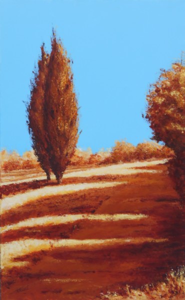 Painting titled "paysage 1" by Stephanie Ledroit, Original Artwork, Acrylic