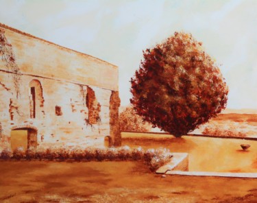 Painting titled "ruines" by Stephanie Ledroit, Original Artwork, Acrylic