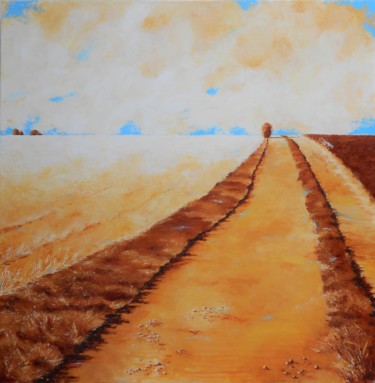 Painting titled "chemin" by Stephanie Ledroit, Original Artwork, Acrylic