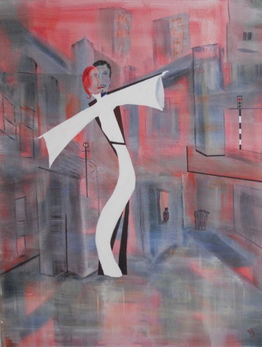 Schilderij getiteld "shanty-town-samba" door David Callahan, Origineel Kunstwerk, Acryl