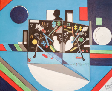 Painting titled "Sortir-du-livre.jpg" by Myriam Djaouk, Original Artwork, Acrylic