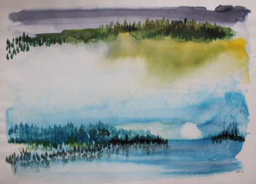 Peinture intitulée "Entre nos mondes -…" par Clau Redier-Clément, Œuvre d'art originale, Aquarelle