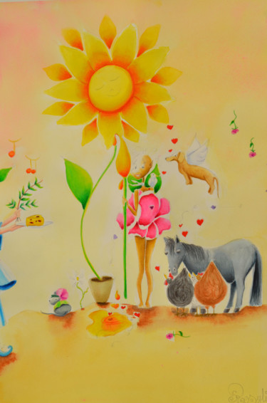 Peinture intitulée "En retour d'un long…" par Rosyline, Œuvre d'art originale, Aquarelle