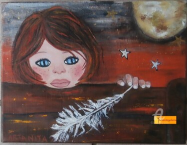 Prêtes-moi ta plume Peinture intitulée "Prêtes-moi ta plume" par Artanita, Œuvre d'art originale, Autre