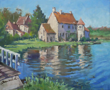 Painting titled "Test de rapidité en…" by Christian Arnould, Original Artwork, Oil