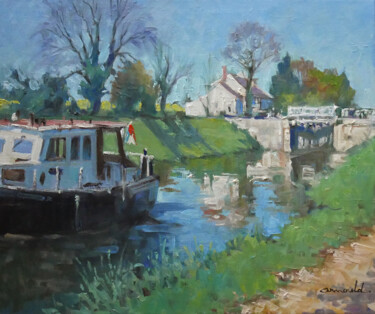 Painting titled "exercice en atelier…" by Christian Arnould, Original Artwork, Oil