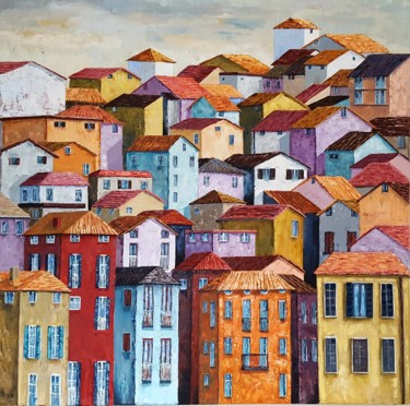 Painting titled "Autour du lac" by Patricia Lejeune, Original Artwork