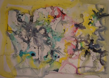 Painting titled "Alchimie végétale" by Laurence Bonnet, Original Artwork, Watercolor