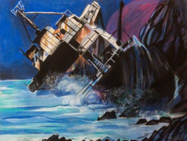 Dessin intitulée "Métal hurlant" par Maryse Renault, Œuvre d'art originale, Pastel