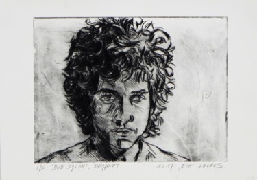 「Bob Dylan」というタイトルの製版 Eva Lacresによって, オリジナルのアートワーク, 彫刻