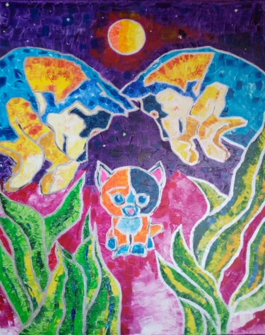 Peinture intitulée "Belle nuit,douce nu…" par Marc Felix, Œuvre d'art originale, Acrylique