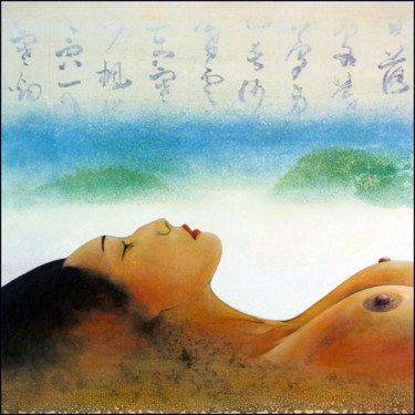 Peinture intitulée "je l’ai encore vue…" par Daniel Moline, Œuvre d'art originale, Huile Monté sur Autre panneau rigide