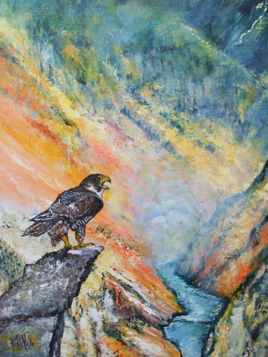 Peinture intitulée "le guet" par Patrick Nevoso, Œuvre d'art originale, Huile