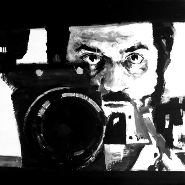 绘画 标题为“Stanley Kubrick” 由Michel Debray Chauvin, 原创艺术品, 丙烯 安装在木板上