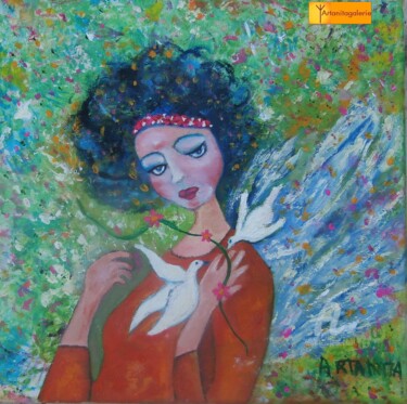 L'ange du printemps Peinture intitulée "L'ange du printemps" par Artanita, Œuvre d'art originale, Autre