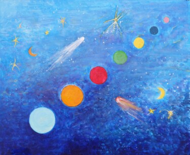 Peinture intitulée "alignement de planè…" par Jean Barace, Œuvre d'art originale
