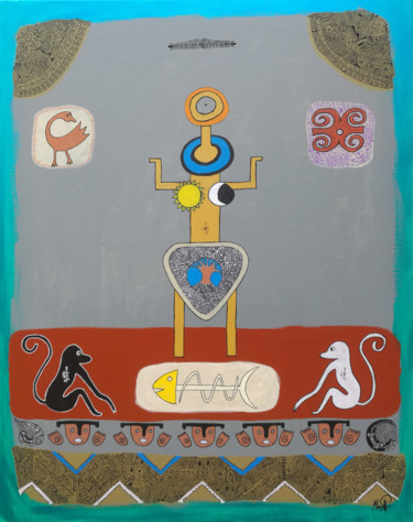 Painting titled "Vénus d'Almandara" by Marcel Pi, Original Artwork, Acrylic Mounted on Wood Stretcher frame