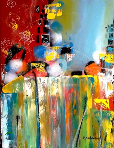 Schilderij getiteld "Vitality" door Eugenia Delad, Origineel Kunstwerk, Acryl