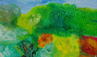 Peinture intitulée "Paysage Ondulant" par Pierre Ecrepont, Œuvre d'art originale, Huile