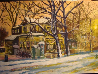 Painting titled "После снегопада" by Egor Filchakov, Original Artwork, Gouache