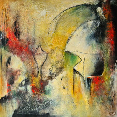 Painting titled "Scary Future" by Volker Senzel, Original Artwork, Acrylic