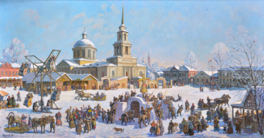 Painting titled "Масленица. Воткинск…" by Valentin Belykh, Original Artwork, Oil