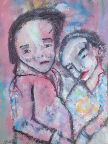 Peinture intitulée "Anonymes-40x50.jpg" par Bruno Briatte, Œuvre d'art originale, Acrylique