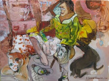 Peinture intitulée "Yo-yo Djembé" par Hortense Garand Vernaison, Œuvre d'art originale