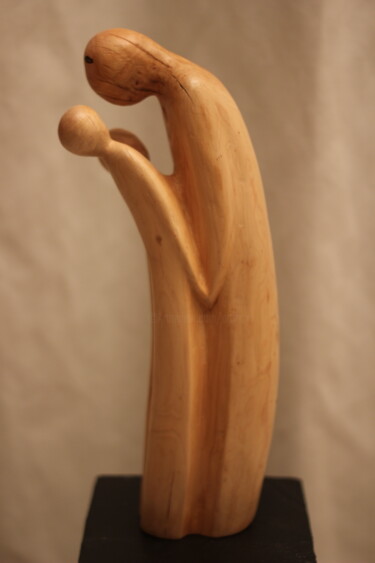 Sculpture intitulée "Tendrement" par Max Bernard, Œuvre d'art originale, Bois