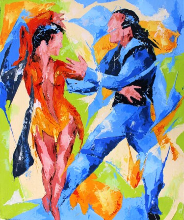 绘画 标题为“501 Paso doble” 由Jean-Luc Lopez, 原创艺术品, 丙烯 安装在木质担架架上