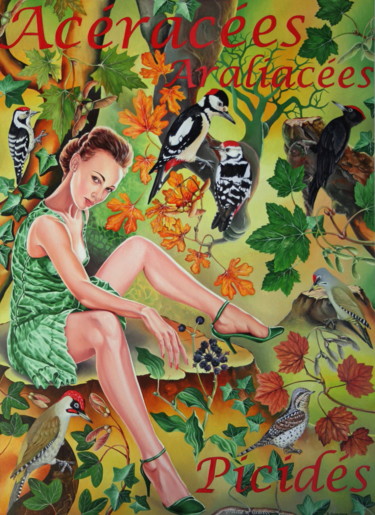 Painting titled "Fam.8: Acéracées, A…" by Bernard Domange, Original Artwork, Oil