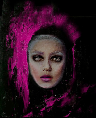 제목이 "Fuchsia woman portr…"인 디지털 아트 Dodi Ballada로, 원작, 디지털 페인팅