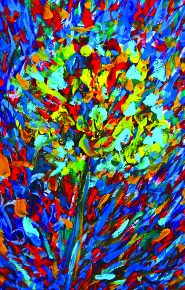 Pintura titulada "P060 Flowers In Love" por David Shlomo Moran, Obra de arte original