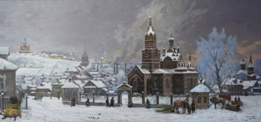 Painting titled ""Покровский храм. И…" by Valentin Belykh, Original Artwork, Oil