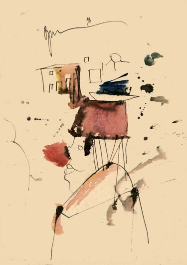 Dessin intitulée "Bourgeois  Burgher.…" par Dima Dima Vil Ms Wilms (Rok Zivopisec Rock Painter), Œuvre d'art originale, Goua…