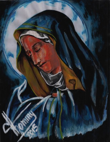 Pintura titulada "Virgen" por Thommy, Obra de arte original, Témpera