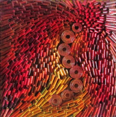 Move - Bewegung - 3D Recyclingbild Collagen mit dem Titel "Move - Bewegung - 3…" von Eva Fazakas, Original-Kunstwerk, Papier