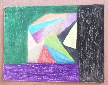 Peinture intitulée "Losange triangulair…" par Claudia Marie Eugénie (Cocoâlô), Œuvre d'art originale, Pastel