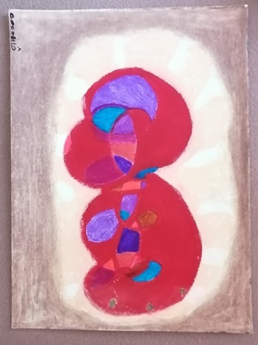 Peinture intitulée "Le Petit Chien roug…" par Claudia Marie Eugénie (Cocoâlô), Œuvre d'art originale, Gouache